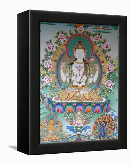 Painting of Avalokitesvara, the Buddha of Compassion, Kathmandu, Nepal, Asia-Godong-Framed Premier Image Canvas