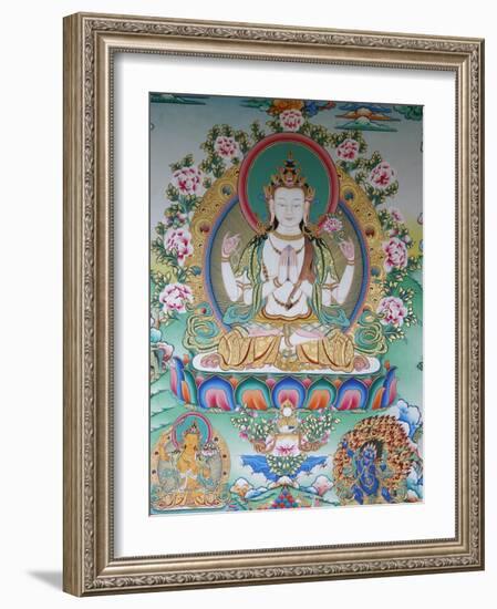 Painting of Avalokitesvara, the Buddha of Compassion, Kathmandu, Nepal, Asia-Godong-Framed Photographic Print