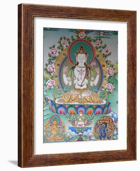 Painting of Avalokitesvara, the Buddha of Compassion, Kathmandu, Nepal, Asia-Godong-Framed Photographic Print