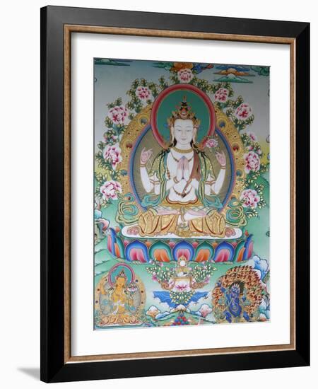 Painting of Avalokitesvara, the Buddha of Compassion, Kathmandu, Nepal, Asia-Godong-Framed Photographic Print