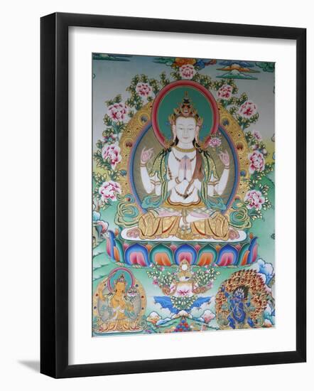 Painting of Avalokitesvara, the Buddha of Compassion, Kathmandu, Nepal, Asia-Godong-Framed Photographic Print