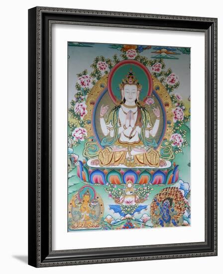 Painting of Avalokitesvara, the Buddha of Compassion, Kathmandu, Nepal, Asia-Godong-Framed Photographic Print