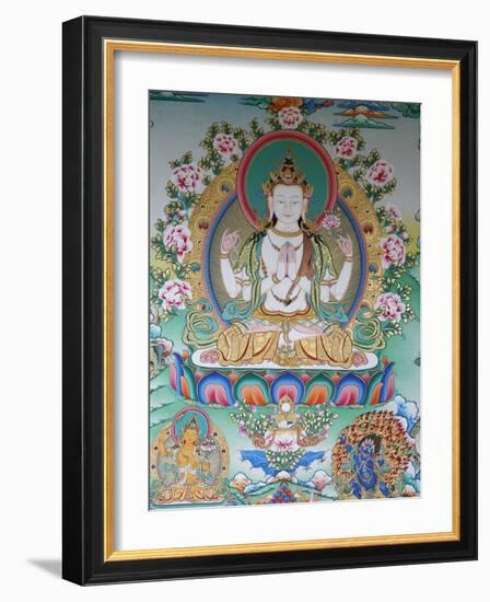 Painting of Avalokitesvara, the Buddha of Compassion, Kathmandu, Nepal, Asia-Godong-Framed Photographic Print