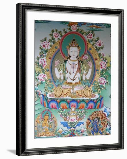 Painting of Avalokitesvara, the Buddha of Compassion, Kathmandu, Nepal, Asia-Godong-Framed Photographic Print