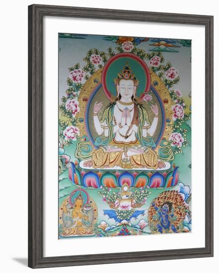 Painting of Avalokitesvara, the Buddha of Compassion, Kathmandu, Nepal, Asia-Godong-Framed Photographic Print