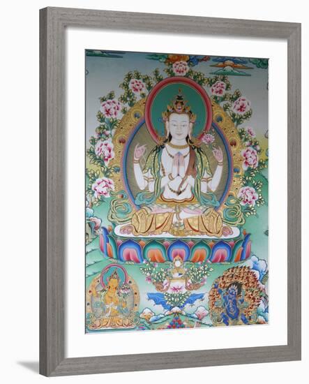 Painting of Avalokitesvara, the Buddha of Compassion, Kathmandu, Nepal, Asia-Godong-Framed Photographic Print