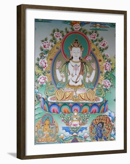 Painting of Avalokitesvara, the Buddha of Compassion, Kathmandu, Nepal, Asia-Godong-Framed Photographic Print