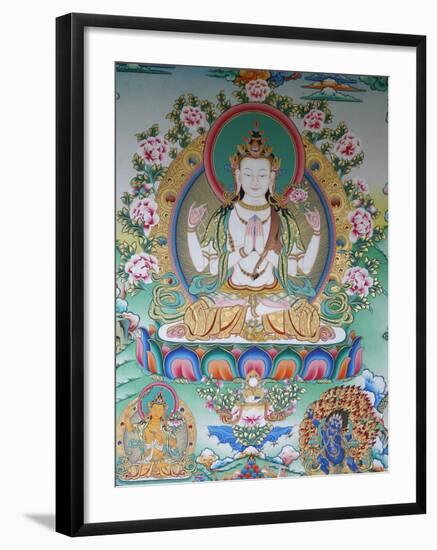 Painting of Avalokitesvara, the Buddha of Compassion, Kathmandu, Nepal, Asia-Godong-Framed Photographic Print