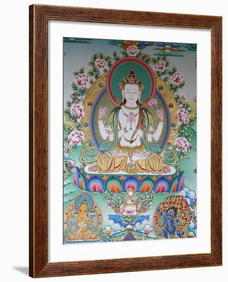 Painting of Avalokitesvara, the Buddha of Compassion, Kathmandu, Nepal, Asia-Godong-Framed Photographic Print