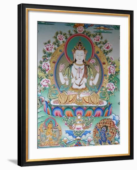 Painting of Avalokitesvara, the Buddha of Compassion, Kathmandu, Nepal, Asia-Godong-Framed Photographic Print