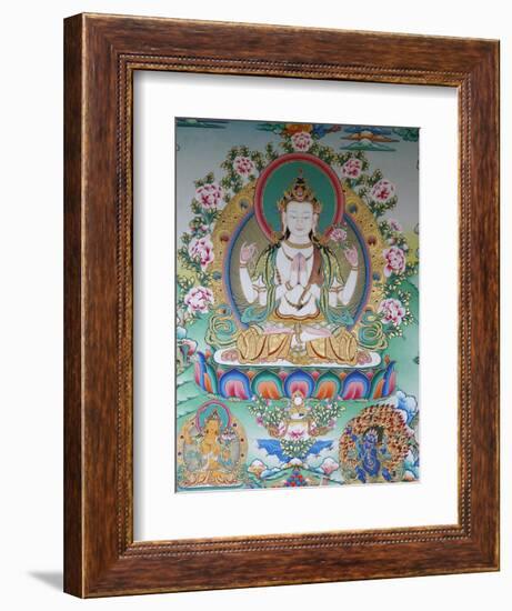 Painting of Avalokitesvara, the Buddha of Compassion, Kathmandu, Nepal, Asia-Godong-Framed Premium Photographic Print