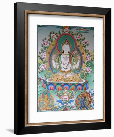 Painting of Avalokitesvara, the Buddha of Compassion, Kathmandu, Nepal, Asia-Godong-Framed Premium Photographic Print