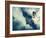 Painting of Beautiful Angel Sitting on a Cloud-Archv-Framed Art Print