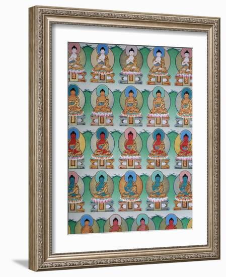 Painting of Buddhas, Kopan Monastery, Kathmandu, Nepal, Asia-Godong-Framed Photographic Print