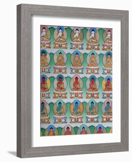 Painting of Buddhas, Kopan Monastery, Kathmandu, Nepal, Asia-Godong-Framed Photographic Print