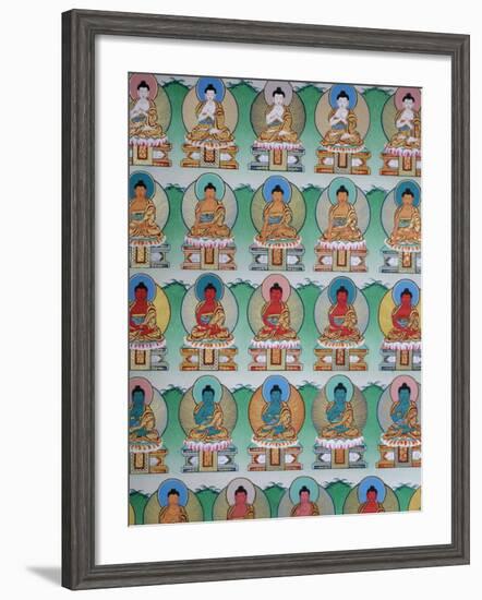 Painting of Buddhas, Kopan Monastery, Kathmandu, Nepal, Asia-Godong-Framed Photographic Print