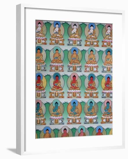 Painting of Buddhas, Kopan Monastery, Kathmandu, Nepal, Asia-Godong-Framed Photographic Print