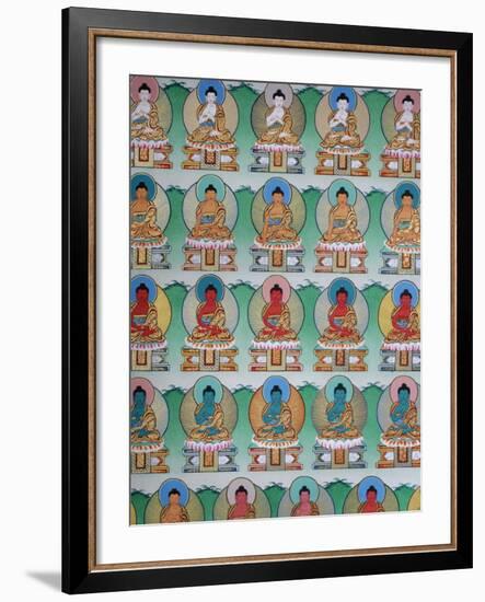 Painting of Buddhas, Kopan Monastery, Kathmandu, Nepal, Asia-Godong-Framed Photographic Print