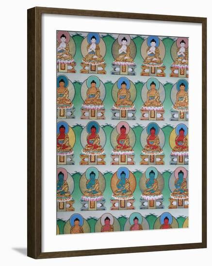 Painting of Buddhas, Kopan Monastery, Kathmandu, Nepal, Asia-Godong-Framed Photographic Print