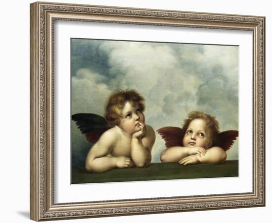 Painting of Cherubim After a Detail of Sistine Madonna-Raphael-Framed Giclee Print