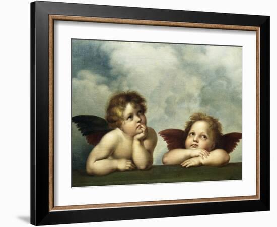 Painting of Cherubim After a Detail of Sistine Madonna-Raphael-Framed Giclee Print