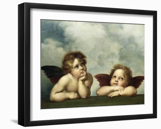 Painting of Cherubim After a Detail of Sistine Madonna-Raphael-Framed Giclee Print