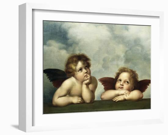 Painting of Cherubim After a Detail of Sistine Madonna-Raphael-Framed Giclee Print