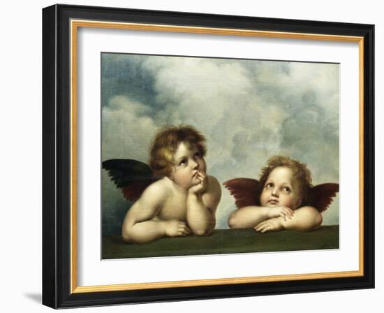 Painting of Cherubim After a Detail of Sistine Madonna-Raphael-Framed Giclee Print