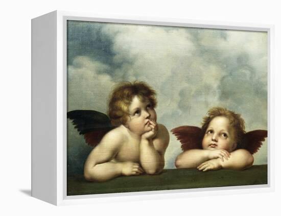 Painting of Cherubim After a Detail of Sistine Madonna-Raphael-Framed Premier Image Canvas