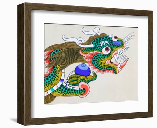 Painting of Dragon, Thimphu, Bhutan-Keren Su-Framed Photographic Print