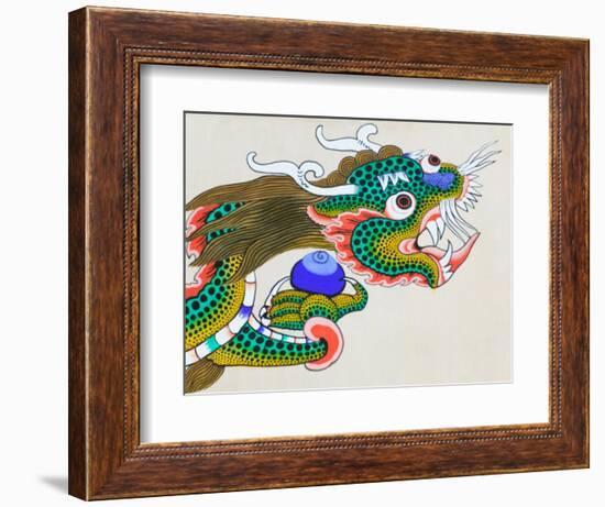 Painting of Dragon, Thimphu, Bhutan-Keren Su-Framed Photographic Print