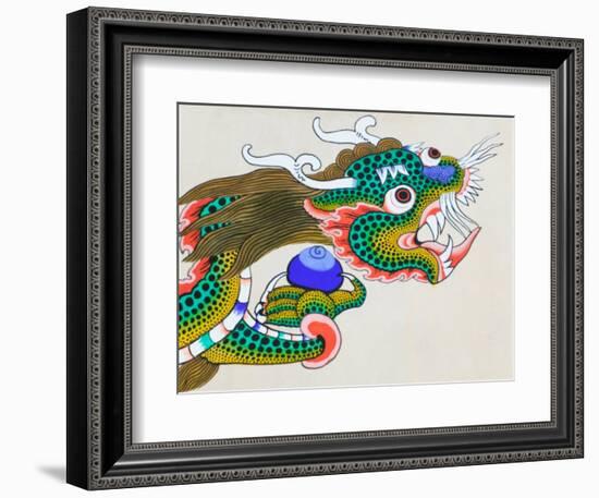 Painting of Dragon, Thimphu, Bhutan-Keren Su-Framed Photographic Print