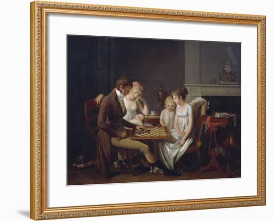 Painting of Family Game of Checkers, Ca 1803-Louis Leopold Boilly-Framed Giclee Print