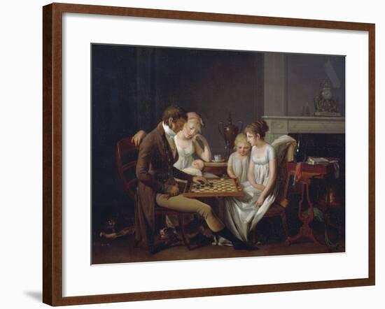 Painting of Family Game of Checkers, Ca 1803-Louis Leopold Boilly-Framed Giclee Print