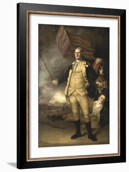 Painting of General George Washington at the Battle of Princeton-Stocktrek Images-Framed Art Print