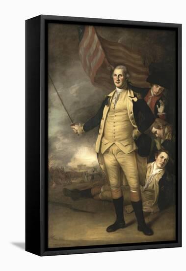 Painting of General George Washington at the Battle of Princeton-Stocktrek Images-Framed Stretched Canvas