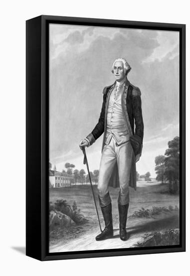 Painting of George Washington by George Hicks-null-Framed Premier Image Canvas