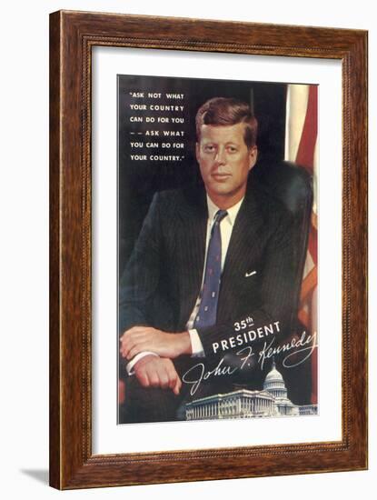 Painting of John F. Kennedy-null-Framed Art Print