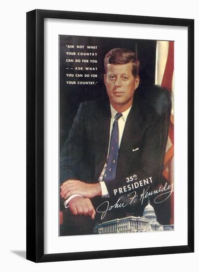 Painting of John F. Kennedy-null-Framed Art Print