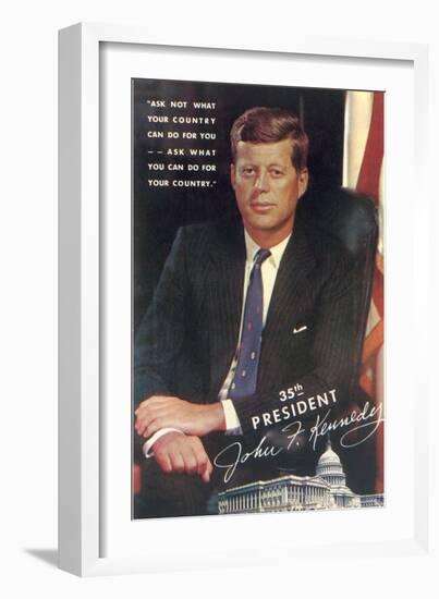 Painting of John F. Kennedy-null-Framed Art Print