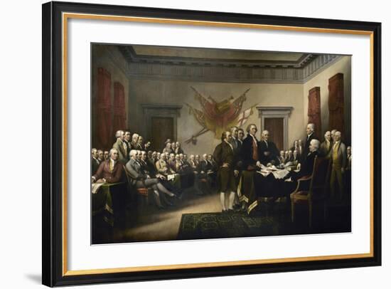 Painting of Leaders Presenting the Declaration of Independence-Stocktrek Images-Framed Art Print