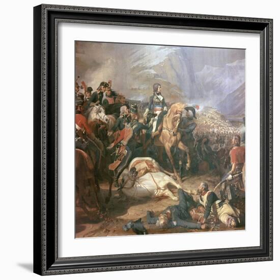 Painting of Napoleon at the Battle of Rivoli, 18th Century-Felix Henri Emmanuel Philippoteaux-Framed Giclee Print