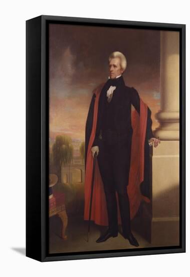 Painting of President Andrew Jackson Standing-Stocktrek Images-Framed Stretched Canvas