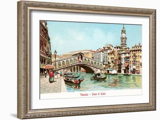 Painting of Rialto Bridge, Venice, Italy-null-Framed Art Print