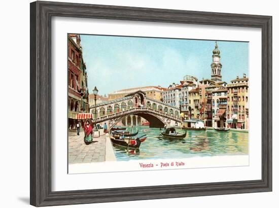 Painting of Rialto Bridge, Venice, Italy-null-Framed Art Print