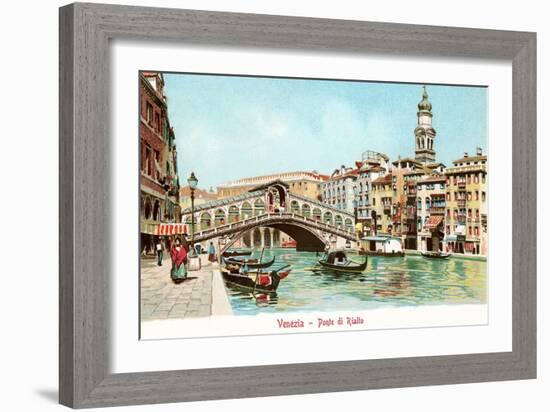 Painting of Rialto Bridge, Venice, Italy-null-Framed Art Print