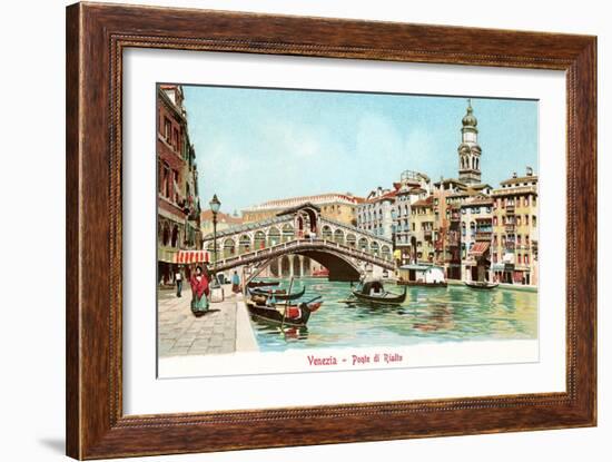 Painting of Rialto Bridge, Venice, Italy-null-Framed Art Print