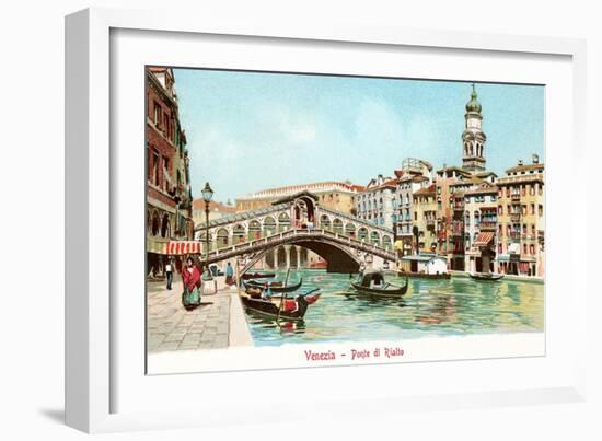 Painting of Rialto Bridge, Venice, Italy-null-Framed Art Print