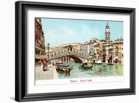 Painting of Rialto Bridge, Venice, Italy-null-Framed Art Print