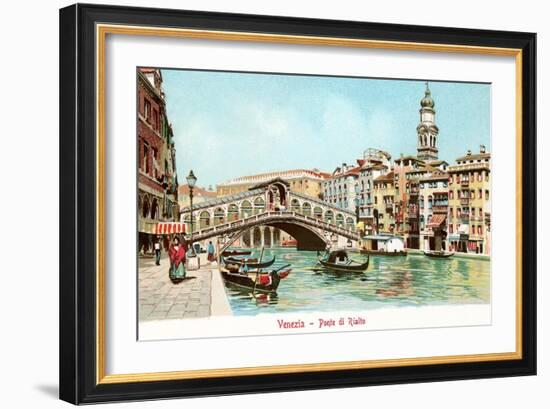 Painting of Rialto Bridge, Venice, Italy-null-Framed Art Print